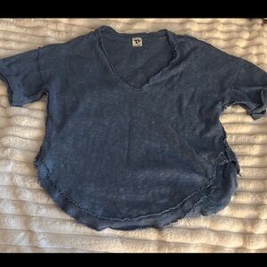 Free People Distressed periwinkle Top